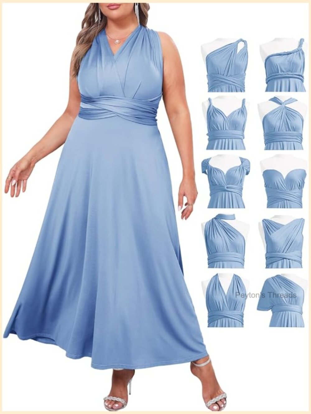 Plus Size Infinity Convertible Dress with Bandeau Long Maxi Evening Gown